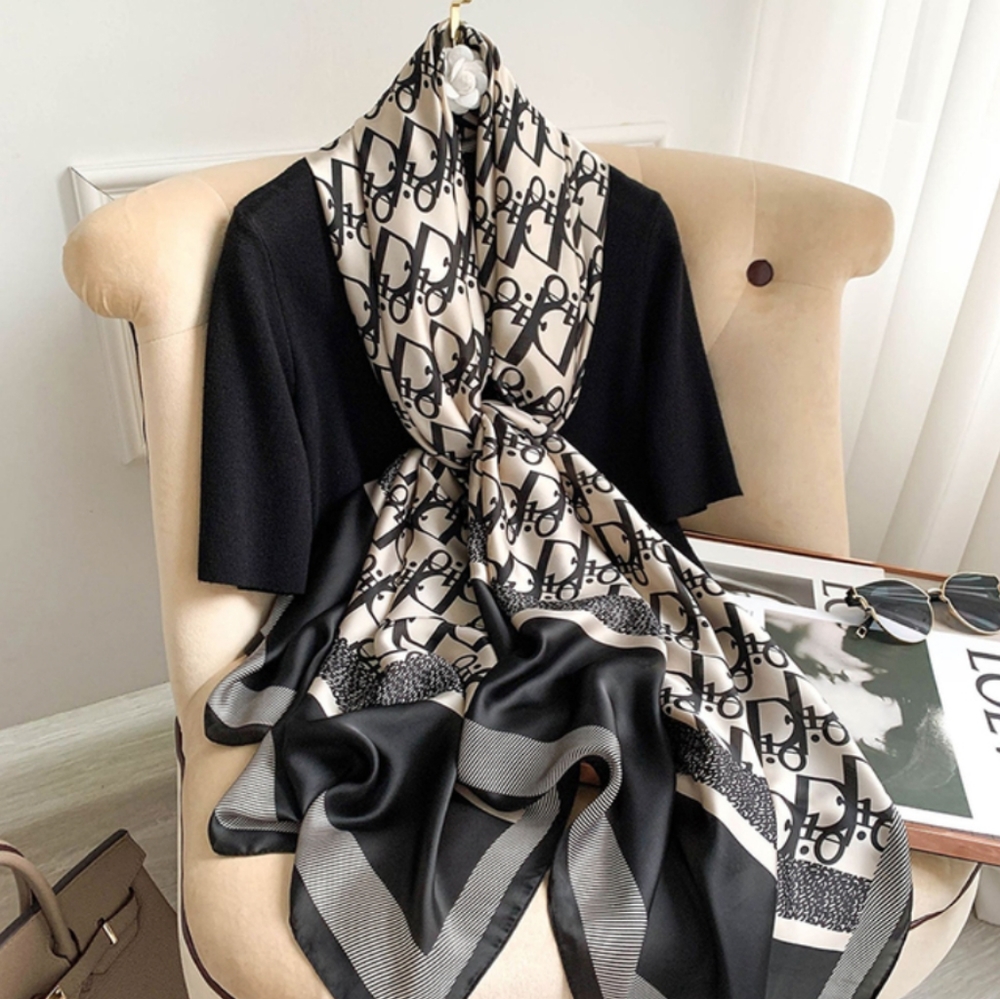 New 100% Silk Print Long Scarf Shawl Wraps - Picture 7 of 11